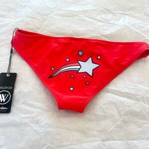 NWT Wildfox Swim Bottoms Red white and blue star bikini bottoms size XS
